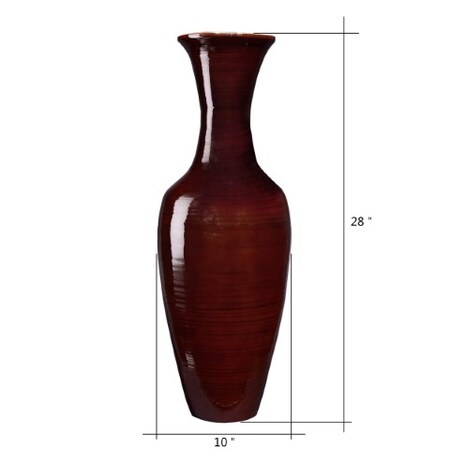 Hastings Home Hastings Home Handcrafted 28 inch Tall Decorative Classic Floor Bamboo Vase for Plants (Brown) 872116NWZ